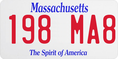 MA license plate 198MA8
