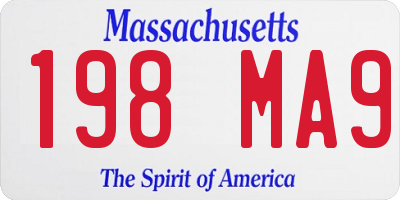 MA license plate 198MA9