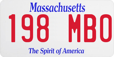MA license plate 198MB0