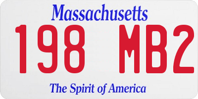 MA license plate 198MB2