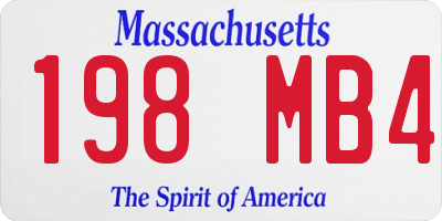 MA license plate 198MB4