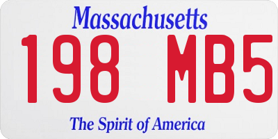 MA license plate 198MB5