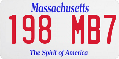 MA license plate 198MB7
