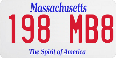 MA license plate 198MB8