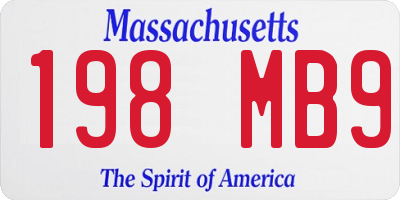 MA license plate 198MB9