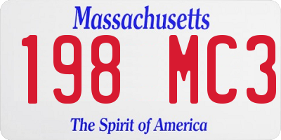MA license plate 198MC3