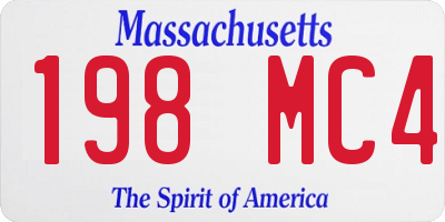MA license plate 198MC4