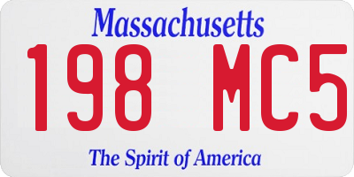 MA license plate 198MC5