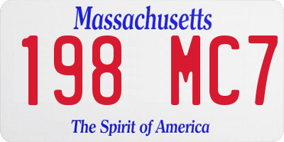 MA license plate 198MC7