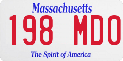 MA license plate 198MD0
