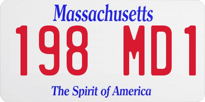 MA license plate 198MD1