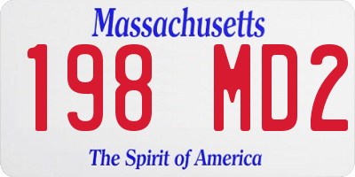 MA license plate 198MD2