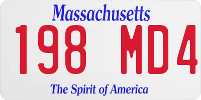 MA license plate 198MD4