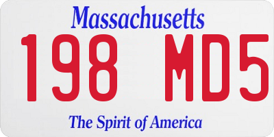 MA license plate 198MD5