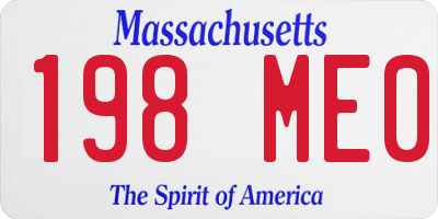MA license plate 198ME0