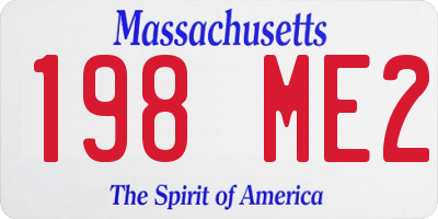 MA license plate 198ME2