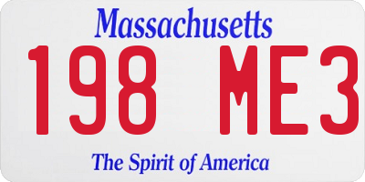 MA license plate 198ME3