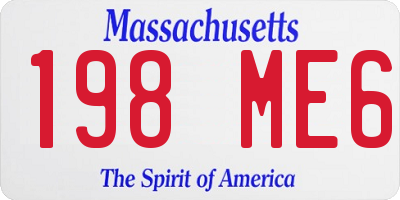 MA license plate 198ME6