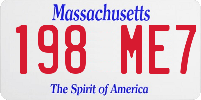 MA license plate 198ME7