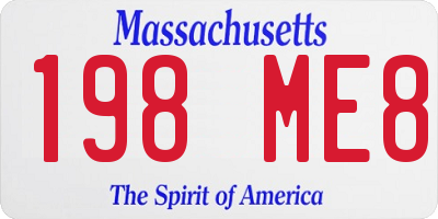 MA license plate 198ME8
