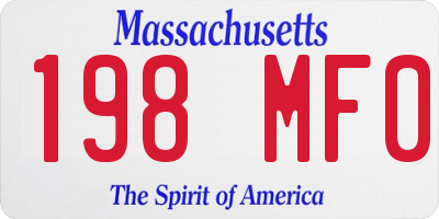 MA license plate 198MF0