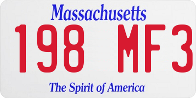 MA license plate 198MF3