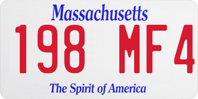 MA license plate 198MF4