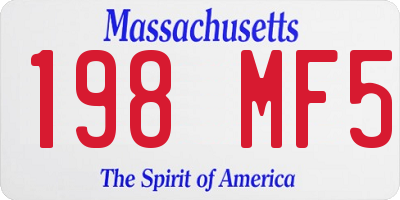 MA license plate 198MF5