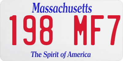 MA license plate 198MF7