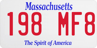 MA license plate 198MF8
