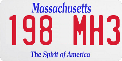 MA license plate 198MH3