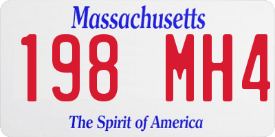 MA license plate 198MH4