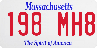 MA license plate 198MH8
