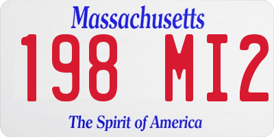 MA license plate 198MI2