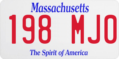 MA license plate 198MJ0