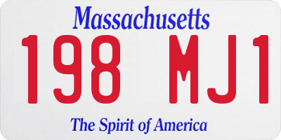 MA license plate 198MJ1