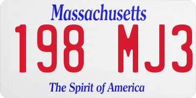 MA license plate 198MJ3