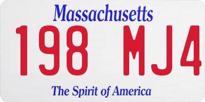 MA license plate 198MJ4