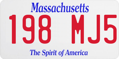 MA license plate 198MJ5