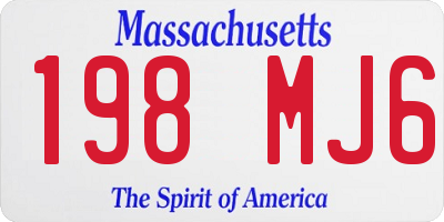 MA license plate 198MJ6