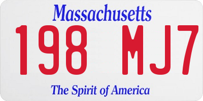 MA license plate 198MJ7