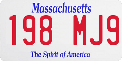 MA license plate 198MJ9