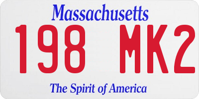MA license plate 198MK2
