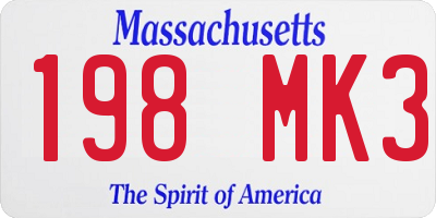 MA license plate 198MK3