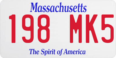 MA license plate 198MK5