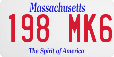 MA license plate 198MK6