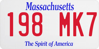 MA license plate 198MK7