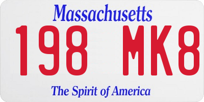 MA license plate 198MK8