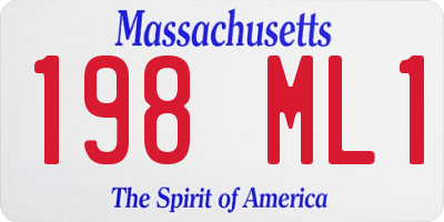 MA license plate 198ML1