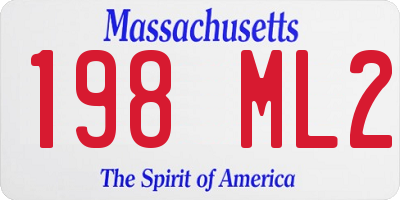 MA license plate 198ML2